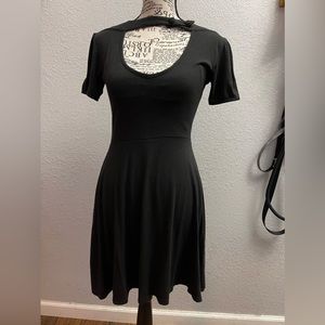 Rocksteady black fit and flare swing dress